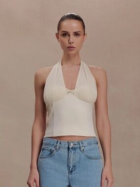 MESHKI Ivory Halter Neck Top Size 3X